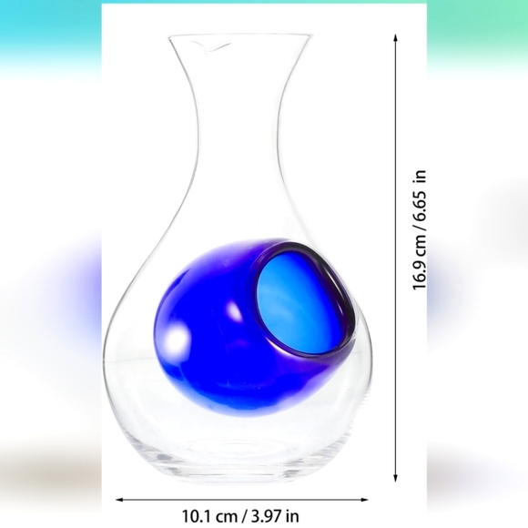 Japanese Cold Sake,Wine, or Liquor Glass 14 oz Bottle Blue Decanter Collection - Picture 4 of 11